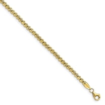 Auriga Fine Jewelry 10K Yellow Gold Fancy Link Beaded Bracelet 7.5" for Women