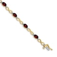 thumbnail image 1 of Auriga Fine Jewelry 10K Yellow Gold Garnet and Diamond Infinity Bracelet 7" for Women, 1 of 5