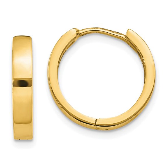 Auriga Fine Jewelry 10K Yellow Gold Hoop Earrings for Women (L-11mm, W-3mm)