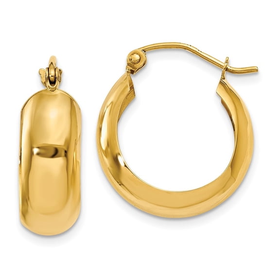 Auriga Fine Jewelry 10K Yellow Gold Hoop Earrings for Women (L-19mm ; W-7mm)