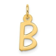 Auriga Fine Jewelry 10K Yellow Gold Large Slanted Block Initial B Charm for Women (L-20.75 mm, W-6.75 mm)