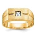 thumbnail image 1 of Auriga Fine Jewelry 10K Yellow Gold Men's Polished and Satin Diamond Complete Ring Size- 10, 1 of 5
