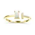 thumbnail image 1 of Auriga Fine Jewelry 10K Yellow Gold Opal and Diamond 0.03ct Engagement Ring for Women, 1 of 3