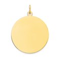 thumbnail image 1 of Auriga Fine Jewelry 10K Yellow Gold Plain .013 Gauge Circular Engravable Disc Charm for Women (L-28 mm,W-24 mm), 1 of 4