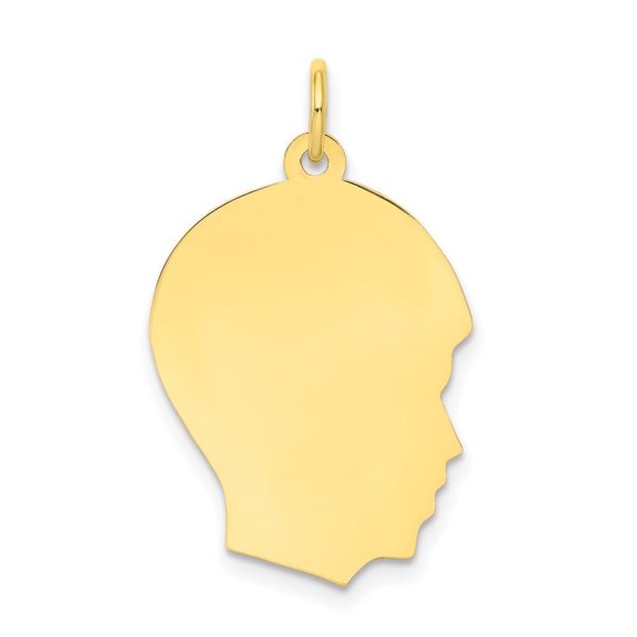 Auriga Fine Jewelry 10K Yellow Gold Plain .018 Gauge Facing Right Charm for Women (L-27 mm,W-17 mm)