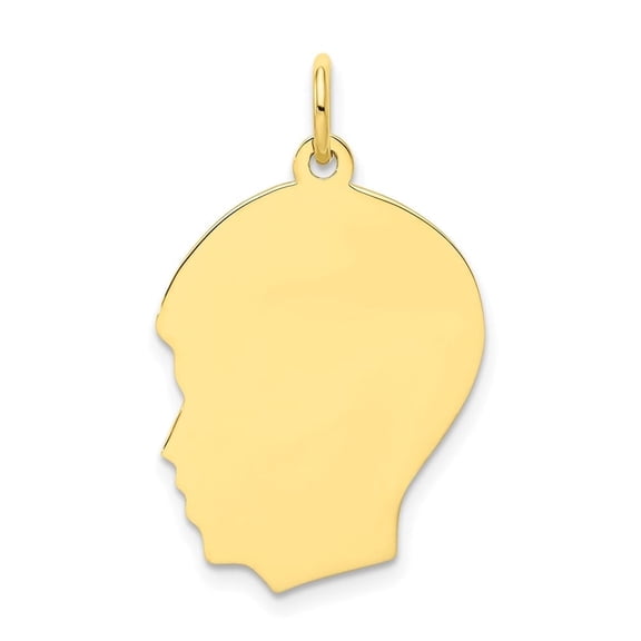Auriga Fine Jewelry 10K Yellow Gold Plain Medium .013 Gauge Facing Left Charm for Women (L-27mm,W-17mm)