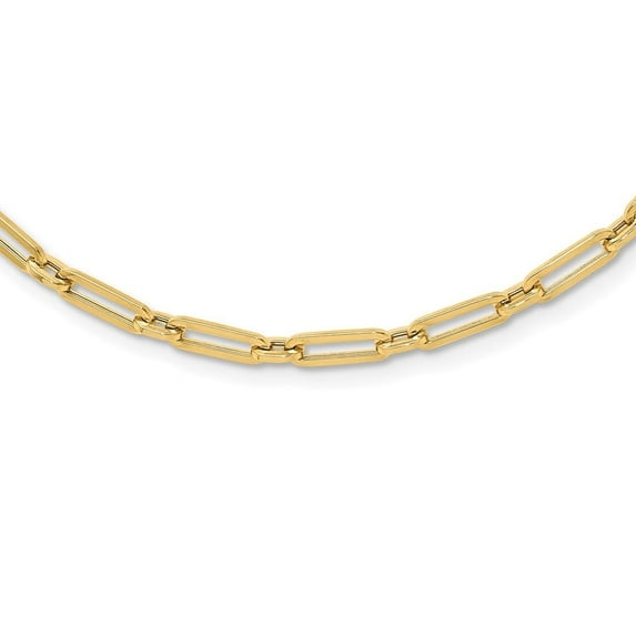Auriga Fine Jewelry 10K Yellow Gold Polished Flat Oval Link Necklace for Women 20"