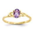 thumbnail image 1 of Auriga Fine Jewelry 10K Yellow Gold Polished Oval-shaped Genuine Amethyst Birthstone Ring for Women Size- 7, 1 of 6