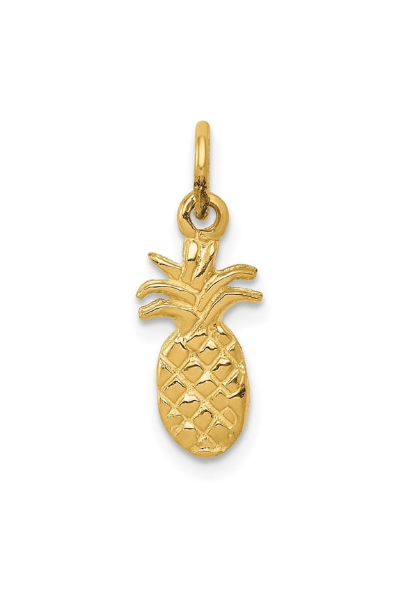 Fine Jewelry 10K Yellow Gold Polished Pineapple Charm for Women