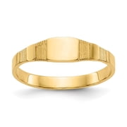 Auriga Fine Jewelry 10K Yellow Gold Polished Square Signet Ring for Women Size- 1.75