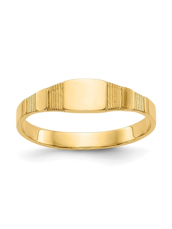 Fine Jewelry 10K Yellow Gold Polished Square Signet Ring for Women Size- 1.75