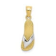 thumbnail image 1 of Auriga Fine Jewelry 10K Yellow Gold Rhodium Flip Flop Charm Pendant for Women (L-20 mm,W-6 mm), 1 of 5