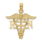 Auriga Fine Jewelry 10K Yellow Gold Rn Caduceus Pendant for Women L-21.2 mm,W-19.58 mm