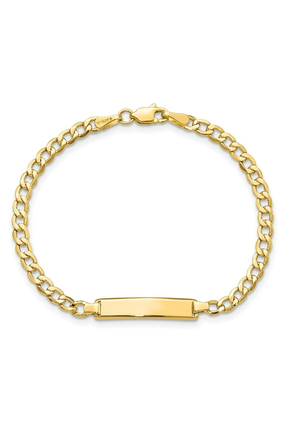Fine Jewelry 10K Yellow Gold Semi-Solid Curb Link Id Bracelet 6" for Women