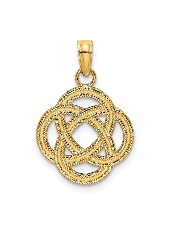 Fine Jewelry 10K Yellow Gold Celtic Eternity Knot Circle Charm for Women (L-17.7 mm