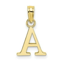 Auriga Fine Jewelry 10K Yellow Gold Solid Block Letter A Initial Pendant for Women (L- 12 mm, W- 10 mm)