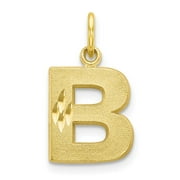 Auriga Fine Jewelry 10K Yellow Gold Solid Letter B Initial Charm Pendant for Women(L- 20 mm, W- 11 mm)