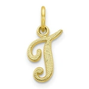 AURIGA Fine Jewelry 10K Yellow Gold Solid Letter V Initial Charm Pendant for Women
