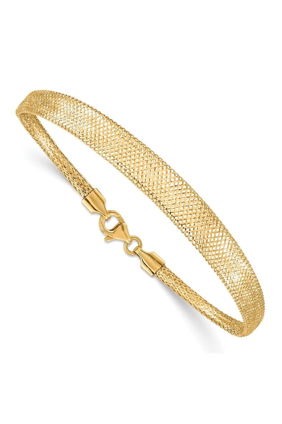Fine Jewelry 10K Yellow Gold Stretch Mesh Graduated Bracelet 7" for Women