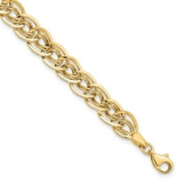 Auriga Fine Jewelry 10K Yellow Gold Triple Fancy Link Bracelet 7.25" for Women