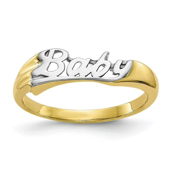 Auriga Fine Jewelry 10K Yellow Gold w/ Rhodium Ring for Women Size- 3