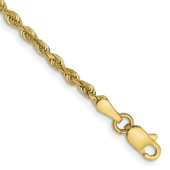 Auriga Fine Jewelry 10k Yellow Gold 2.25mm Diamond-cut Quadruple Rope Chain Bracelet for Women 8"