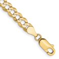 thumbnail image 1 of Auriga Fine Jewelry 10k Yellow Gold 4.7mm Lightweight Flat Cuban Chain Bracelet for Women 8", 1 of 3
