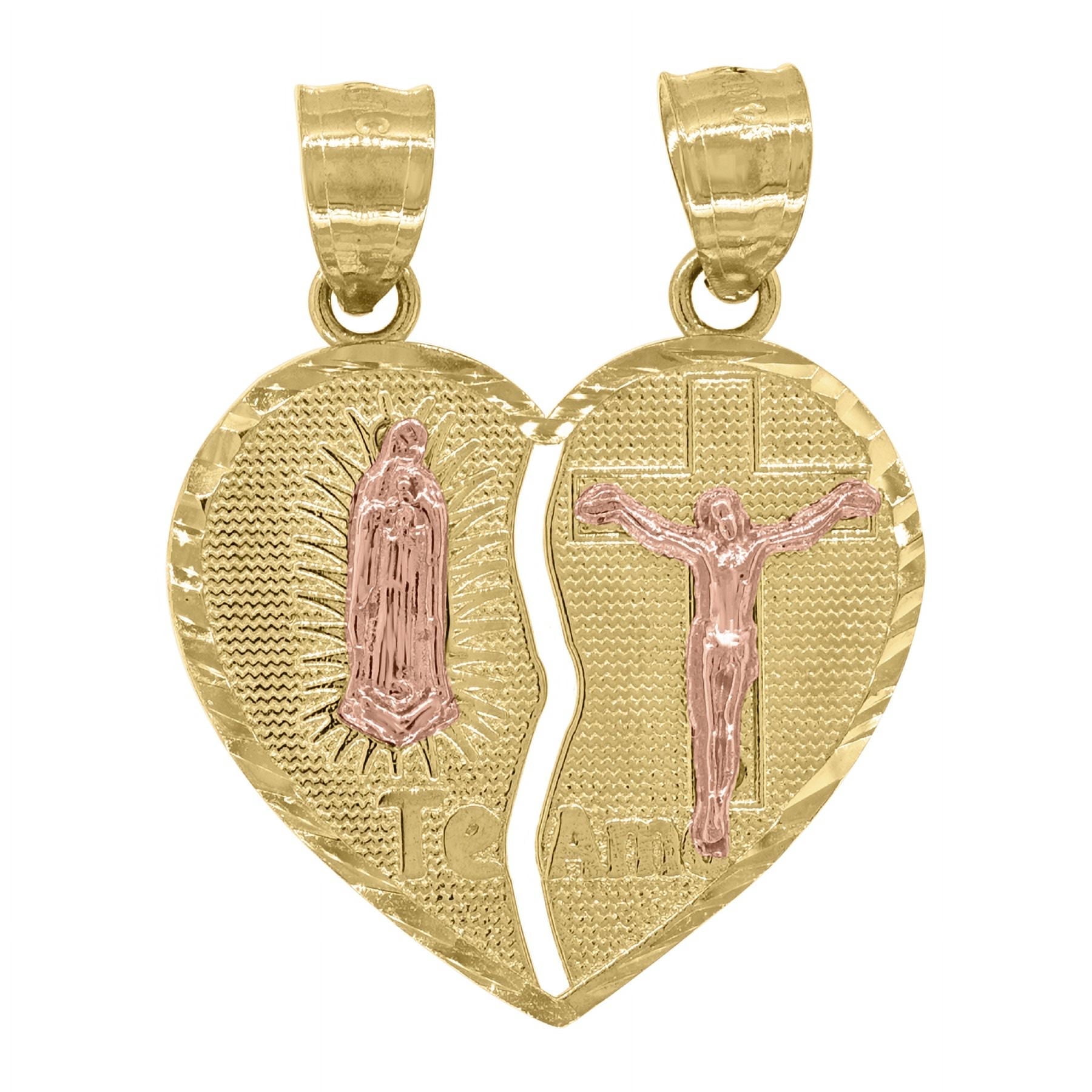 Ciondolo Cuore Spaccato In Oro Giallo 14k | "Ti Amo" Vintage | Unisex