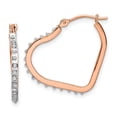 thumbnail image 1 of Auriga Fine Jewelry 14K Rose Gold 0.01ct Diamond Heart Hoop Earrings for Women, 1 of 4