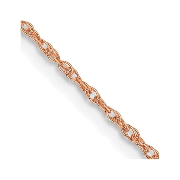 Auriga Fine Jewelry 14K Rose Gold 0.8mm Rope Chain Necklace 16inch for Women
