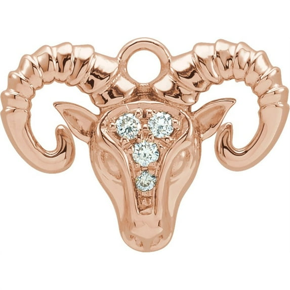 Auriga Fine Jewelry 14K Rose Gold 1.1 mm Natural Diamond Aries Dangle Earrings For Women (0.02ct, Color- H, Clarity- I1)