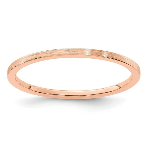 Auriga Fine Jewelry 14K Rose Gold 1.2mm Flat Satin Women's Stackable Band Size 8