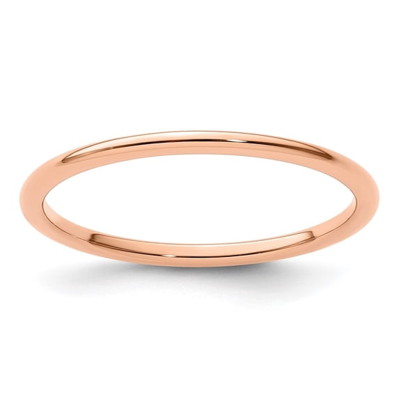 Auriga Fine Jewelry 14K Rose Gold 1.2mm Half Round Polished Women's Stackable Band Size 6