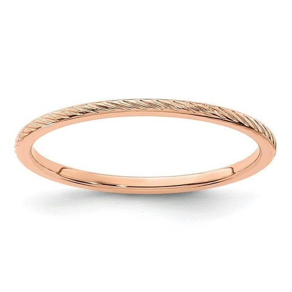 Auriga Fine Jewelry 14K Rose Gold 1.2mm Twisted Wire Pattern Women's Stackable Band Size 5.5