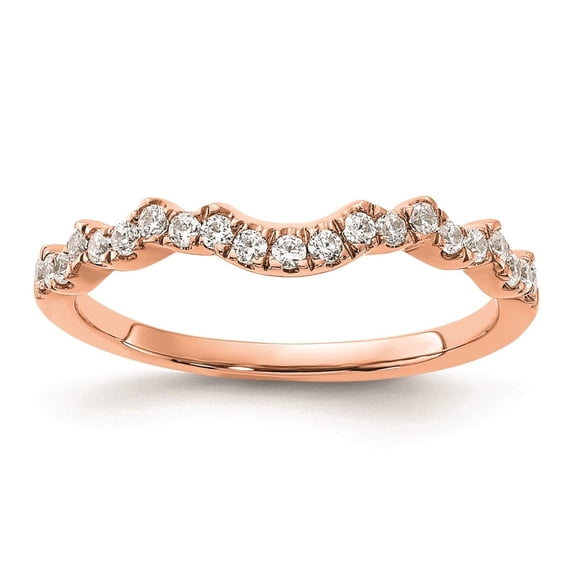 Auriga Fine Jewelry 14K Rose Gold 1/4 carat Diamond Contoured Wedding Band for Women Size 7