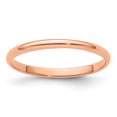 thumbnail image 1 of Auriga Fine Jewelry 14K Rose Gold 2mm Lightweight Half Round Wedding Band for Women Size 14, 1 of 6