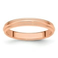 thumbnail image 1 of Auriga Fine Jewelry 14K Rose Gold 3mm Milgrain Half-Round Wedding Band for Women Size 9, 1 of 6