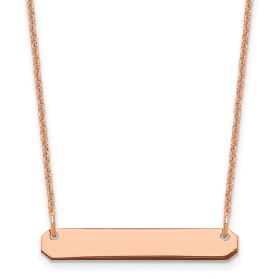 Auriga Fine Jewelry 14K Rose Gold Blank Bar Necklace for Women