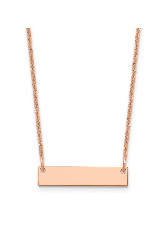 Fine Jewelry 14K Rose Gold Blank Bar Necklace for Women