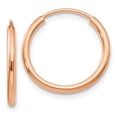 thumbnail image 1 of Auriga Fine Jewelry 14K Rose Gold Endless Tube Hoop Earrings for Women (L- 16mm, W- 16mm), 1 of 5
