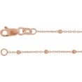 thumbnail image 1 of Auriga Fine Jewelry 14K Rose Gold Faceted Beaded Cable Chain Necklace for Women 16", 1 of 5