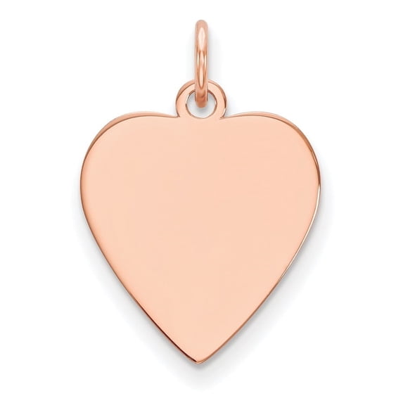 Auriga Fine Jewelry 14K Rose Gold Plain .011 Gauge Heart Disc Charm for Women