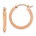 thumbnail image 1 of Auriga Fine Jewelry 14K Rose Gold Polished Hoop Earrings for Women (L-19.5mm, W-2.25mm), 1 of 3