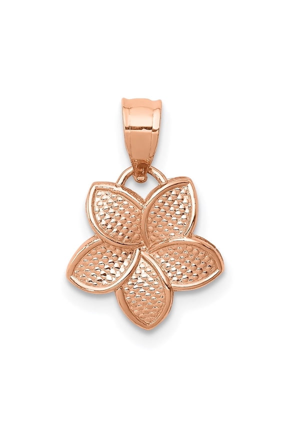 Fine Jewelry 14K Rose Gold Polished Mini Plumeria Pendant for Women