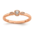 thumbnail image 1 of Auriga Fine Jewelry 14K Rose Gold Rope Edge Petite 1/15 carat Round Diamond Engagement Ring for Women Size 7, 1 of 4