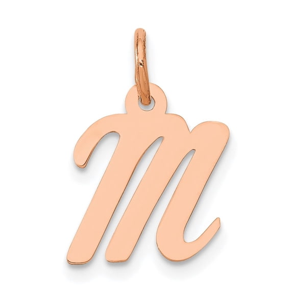 Auriga Fine Jewelry 14K Rose Gold Script Letter M Charm for Women