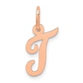 thumbnail image 1 of Auriga Fine Jewelry 14K Rose Gold Script Letter T Charm for Women, 1 of 7