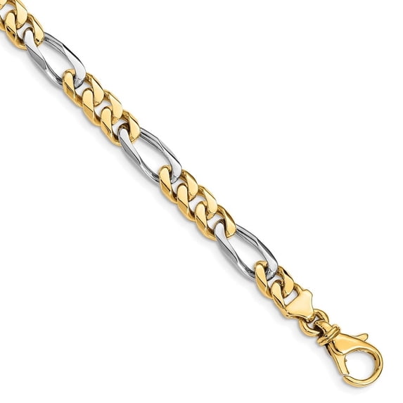 Auriga Fine Jewelry 14K Two-Tone Gold 6.1mm Fancy Link Bracelet 8inch for Women