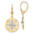 thumbnail image 1 of Auriga Fine Jewelry 14K Two-Tone Gold Nautical Compass Dangle Earrings for Women, 1 of 5