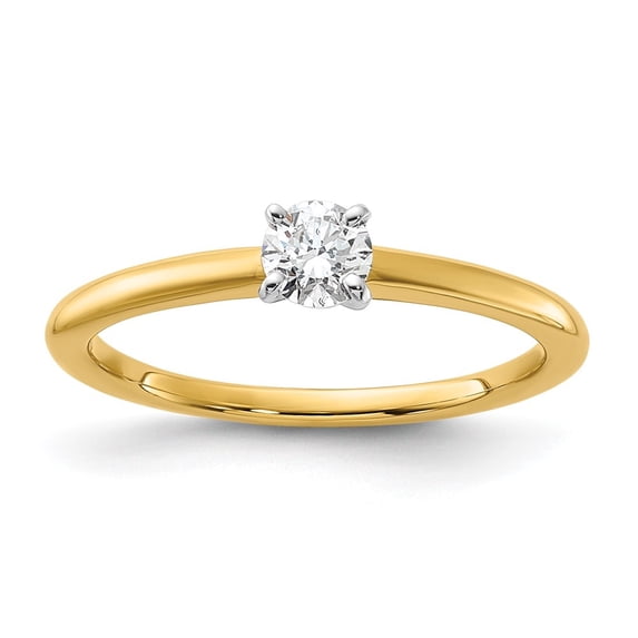 Auriga Fine Jewelry 14K Two-Tone Gold Round Lab Grown Diamond Solitaire Engagement Ring Size 6 for Women (Carat- 0.25ct, Clarity- VS/SI, Color- GH)